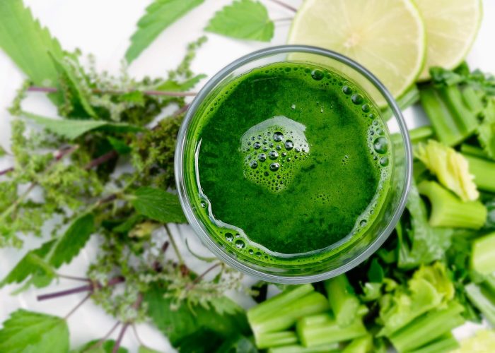 Grüner Smoothie mit Wildpflanzen