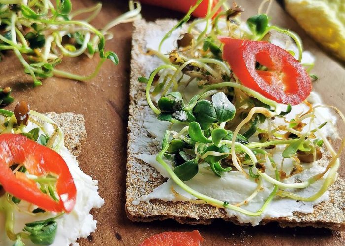 Knäckebrot mit Kresse